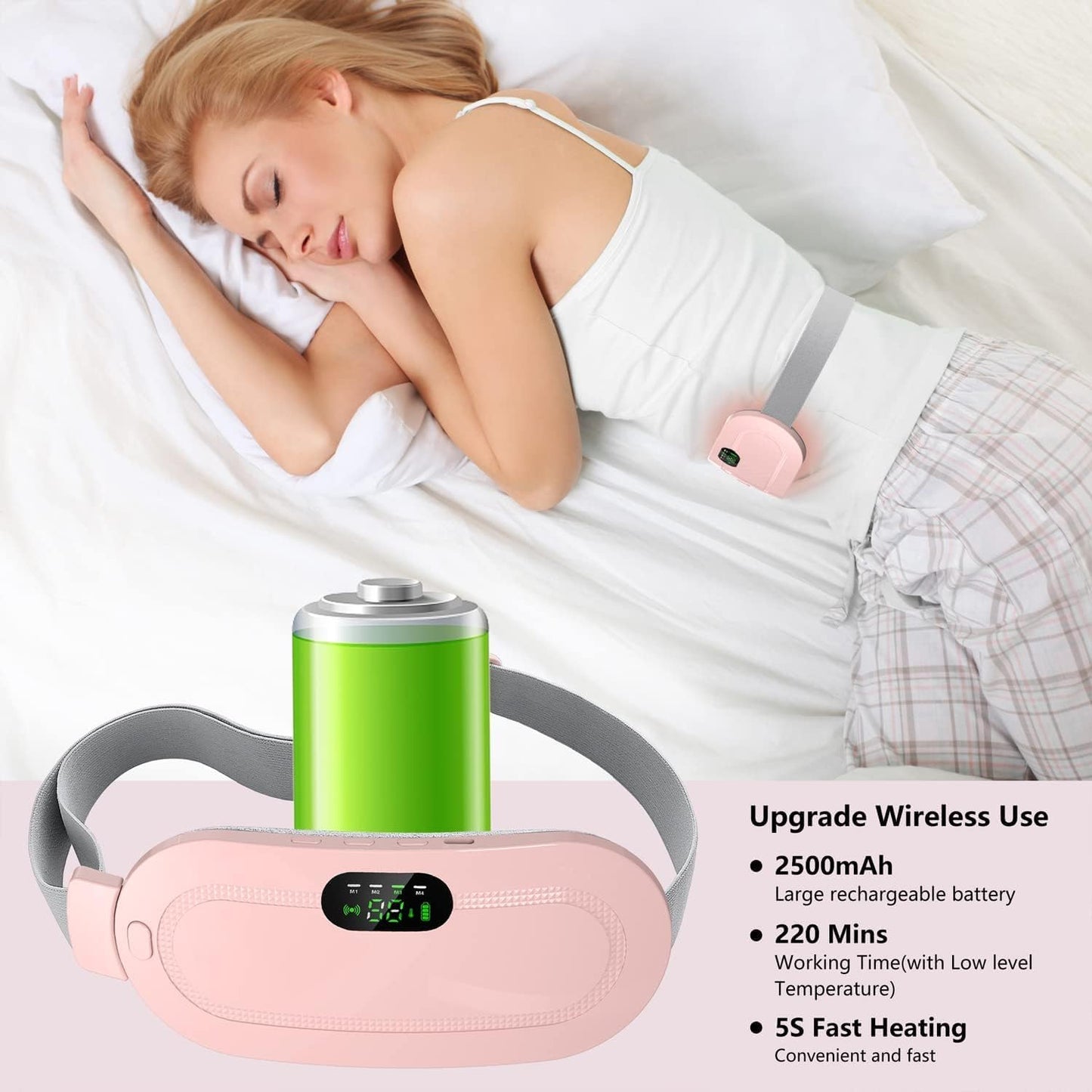 Period Cramp Relief - Fast Heat & Vibration Therapy
