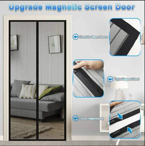 Magnetic Mosquito Door Curtain – Foldable Mesh Screen with 80+ Magnets | Made in India