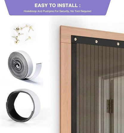 Magnetic Mosquito Door Curtain – Foldable Mesh Screen with 80+ Magnets | Made in India